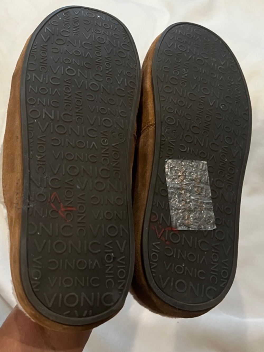 Vionic Nessie Faux-Shearling Bow Slip Brown size 9 - Picture 8 of 9